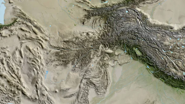 Närbild Asatellitkarta Med Fokus Afghanistan — Stockfoto