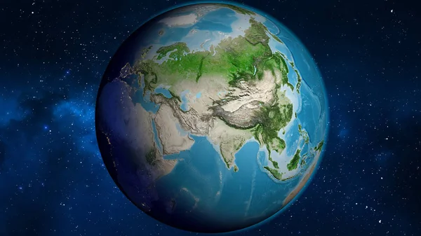 Satellite globe map centered on Afghanistan