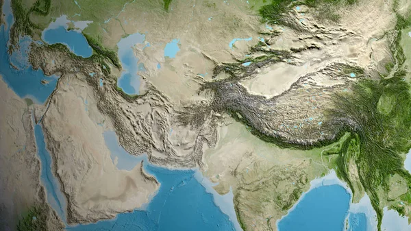 以阿富汗邻近地区为中心的卫星地图 — 图库照片
