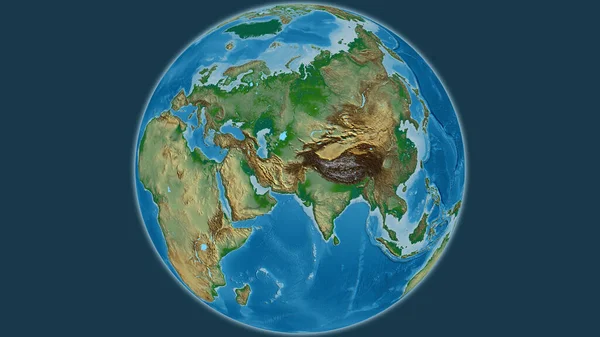 Fizyczna Mapa Globu Skupiona Afganistanie — Zdjęcie stockowe
