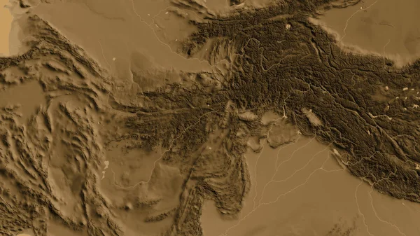 Afganistan Merkezli Asepi Yükseklik Haritasına Yakın Plan — Stok fotoğraf
