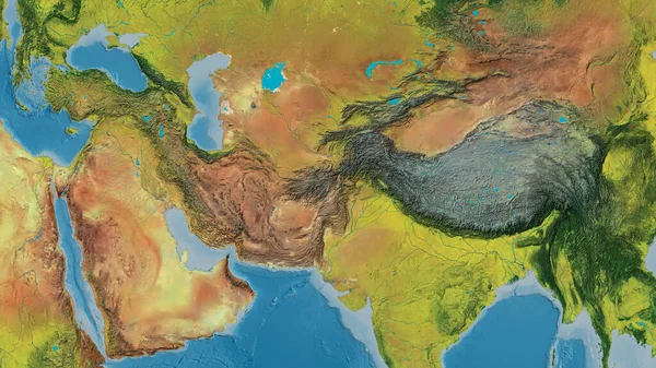 stock image Topographic map centered on Afghanistan neighborhood area