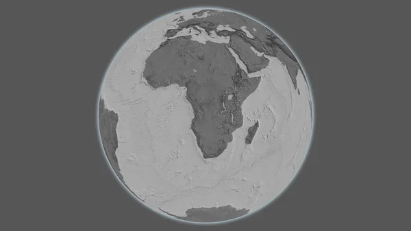 以安哥拉为中心的Bilevel全球地图 — 图库照片