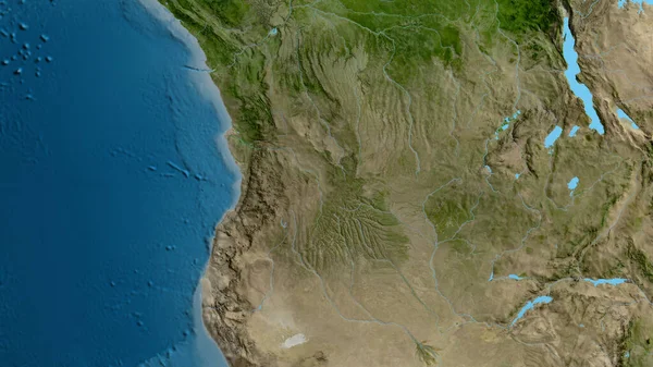 アンゴラを中心とした衛星地図のクローズアップ — ストック写真