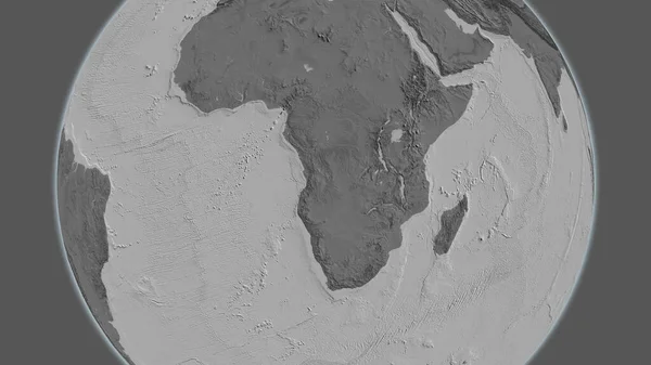 Bilevel Map Zentriert Auf Angola Nachbarschaftsgebiet — Stockfoto