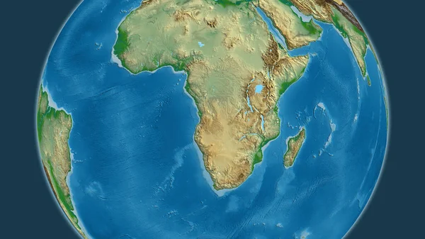 Fyzická Mapa Zaměřená Okolí Angoly — Stock fotografie