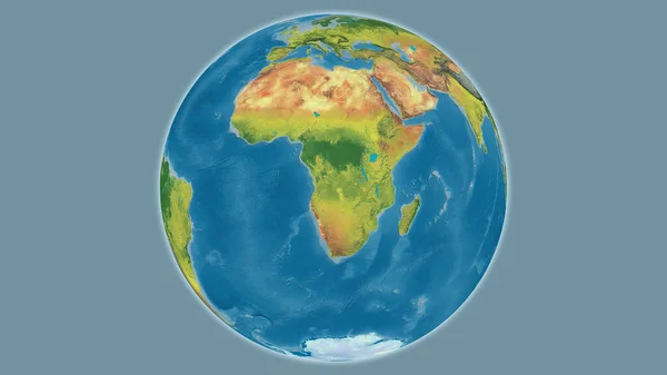 Topographic Globe Map Centered Angola — Stock Photo, Image