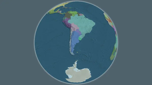 Administrativní Mapa Glóbu Soustředěná Argentinu — Stock fotografie
