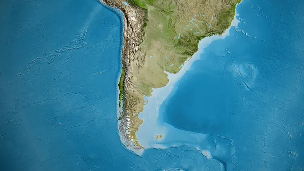 以阿根廷邻近地区为中心的卫星地图 — 图库照片