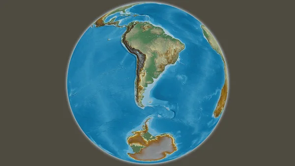 Mapa Globo Alívio Centrado Argentina — Fotografia de Stock