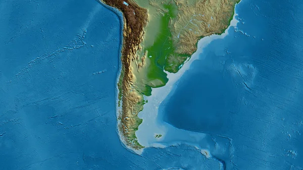 Physische Karte Zentriert Auf Argentiniens Nachbarschaftsgebiet — Stockfoto
