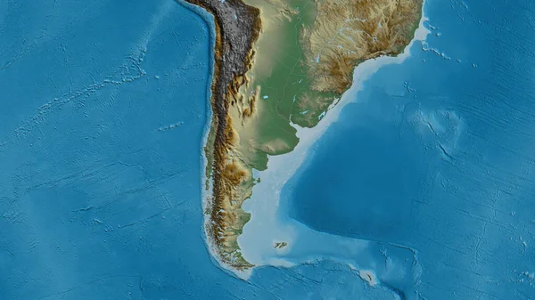Nahaufnahme Einer Landkarte Mit Argentinien Der Mitte — Stockfoto