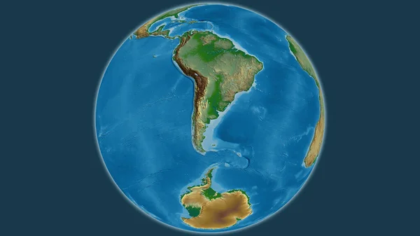 Carte Physique Globe Centrée Sur Argentine — Photo