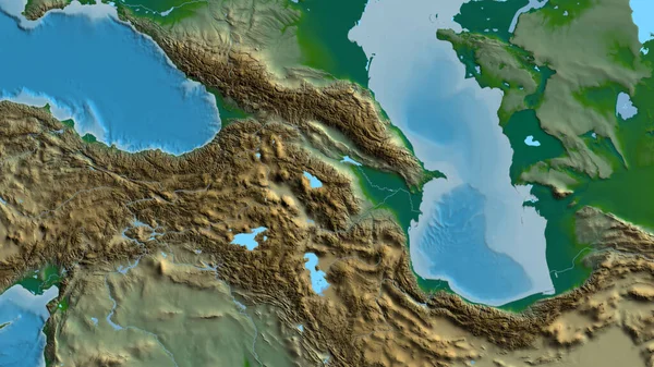 Крупный План Афизической Карты Центром Армении — стоковое фото