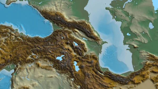 Primer Plano Del Mapa Arelief Centrado Armenia — Foto de Stock