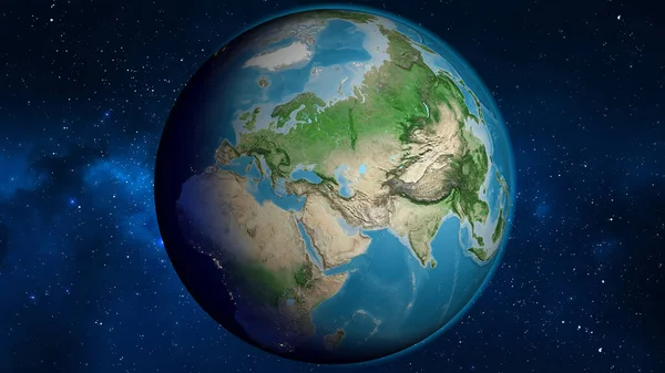 Satellite globe map centered on Armenia