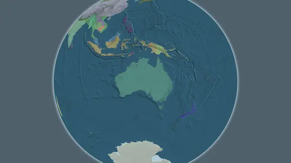オーストラリア周辺を中心とした行政地図 — ストック写真