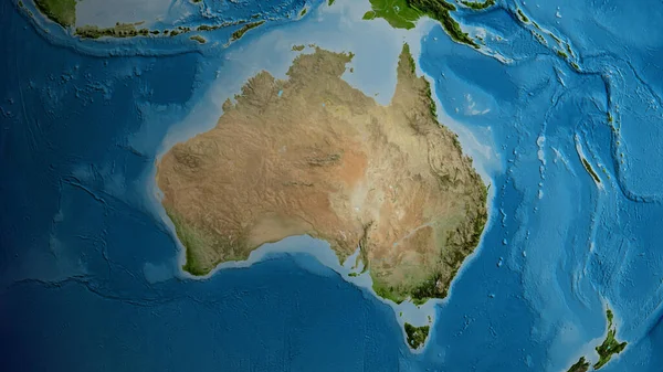 Primo Piano Della Mappa Asatellite Incentrata Sull Australia — Foto Stock
