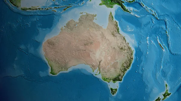 Ausztráliára Összpontosító Aszatellit Térkép Közelsége — Stock Fotó