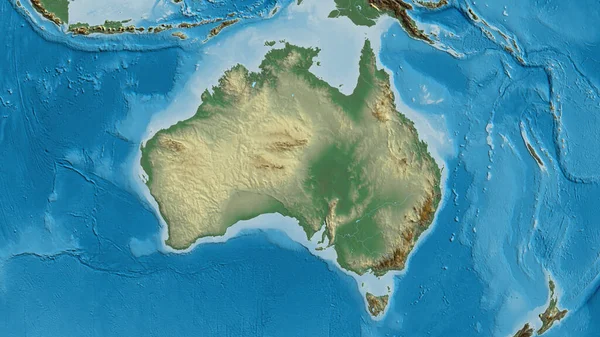 以澳大利亚为中心的地区地图的特写 — 图库照片