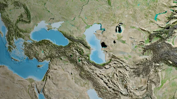 stock image Satellite map centered on Azerbaijan neighborhood area