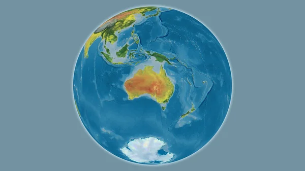 Топографічна Карта Земної Кулі Центром Австралії — стокове фото