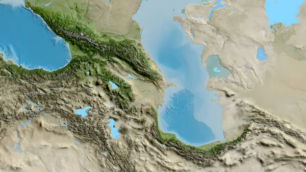 Plan Rapproché Carte Asatellite Centrée Sur Azerbaïdjan — Photo