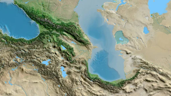 Nahaufnahme Einer Asatelliten Landkarte Mit Aserbaidschan Zentrum — Stockfoto