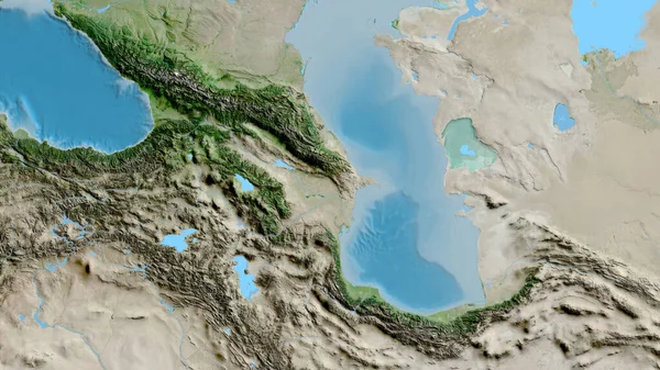 Primo Piano Della Mappa Asatellite Incentrata Sull Azerbaigian — Foto Stock