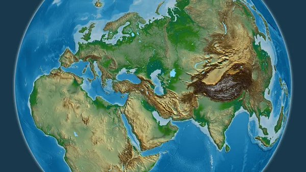 Fizyczna Mapa Globu Skupiona Azerbejdżanie — Zdjęcie stockowe