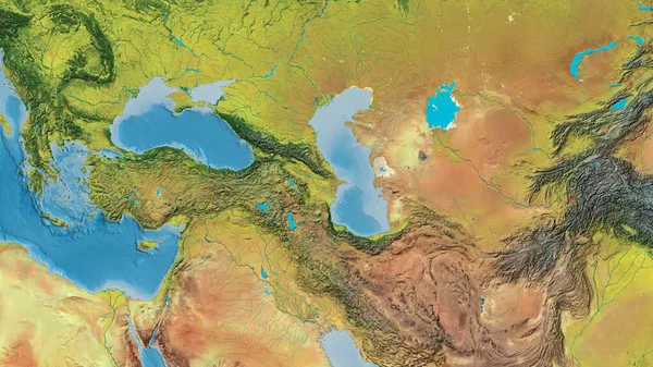 Azerbajdzsán Környékére Összpontosító Topográfiai Térkép — Stock Fotó