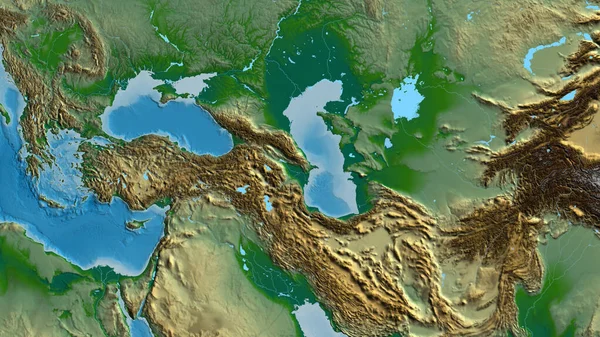 Fizyczna Mapa Skupiona Obszarze Sąsiedztwa Azerbejdżanu — Zdjęcie stockowe