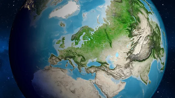 以白俄罗斯为中心的卫星世界地图 — 图库照片
