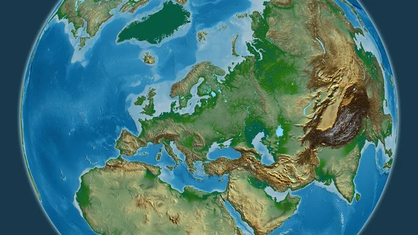 以白俄罗斯为中心的实际全球地图 — 图库照片