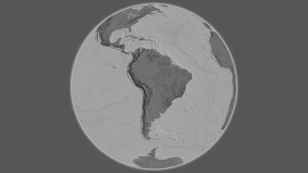 Bilevel Mapa Globo Centrado Bolívia — Fotografia de Stock