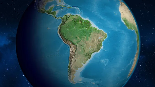 以玻利维亚邻近地区为中心的卫星地图 — 图库照片