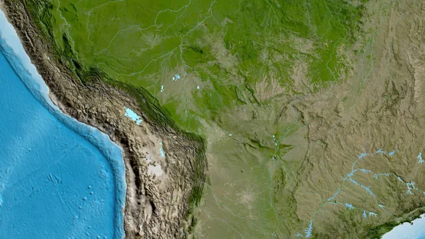 Primer Plano Mapa Centrado Bolivia — Foto de Stock