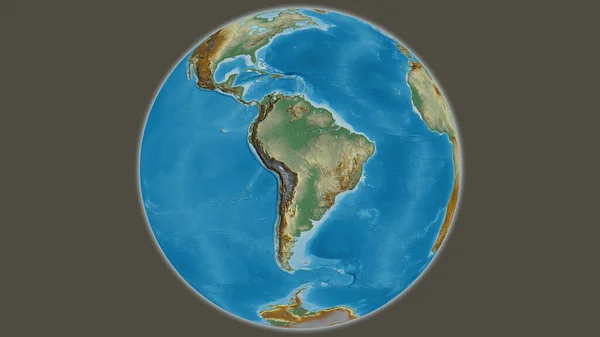 以玻利维亚为中心的全球救济地图 — 图库照片