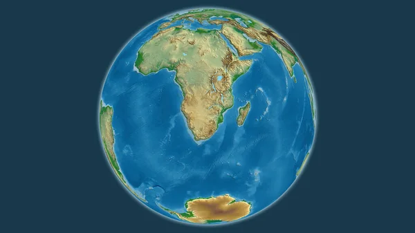 以博茨瓦纳为中心的地球物理图 — 图库照片