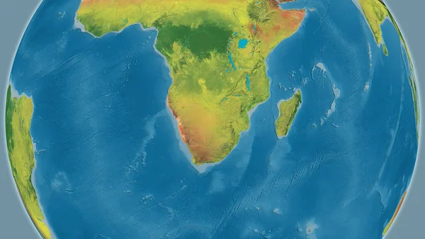 Topographic map centered on Botswana neighborhood area