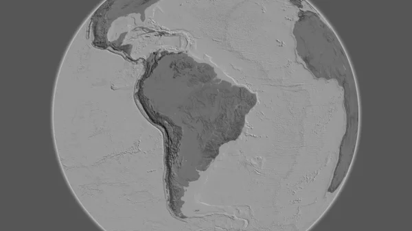 Weltkarte Auf Zwei Ebenen Mit Brasilien Zentrum — Stockfoto