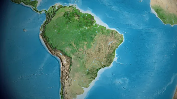 以巴西邻近地区为中心的卫星地图 — 图库照片