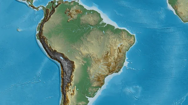 Zbliżenie Krótkiej Mapy Skupionej Brazylii — Zdjęcie stockowe
