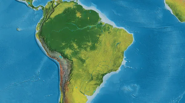 Close Mapa Atopográfico Centrado Brasil — Fotografia de Stock