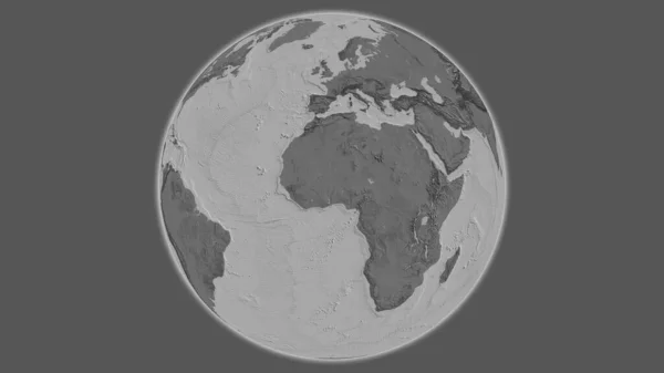 以布基纳法索为中心的Bilevel全球地图 — 图库照片