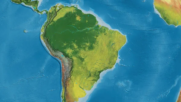 Topografische Kaart Gecentreerd Buurt Brazilië — Stockfoto