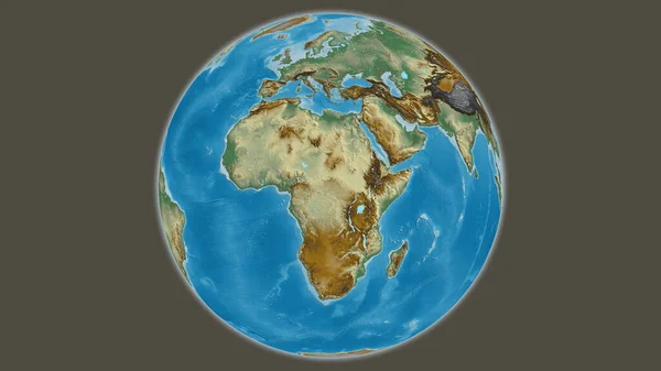 中央アフリカ共和国を中心とした救援世界地図 — ストック写真