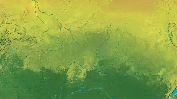 Gros Plan Carte Atopographique Centrée Sur République Centrafricaine — Photo