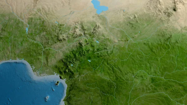 Kamerun Merkezli Asatelit Haritanın Yakın Plan Görüntüsü — Stok fotoğraf