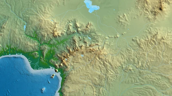 Zbliżenie Mapy Afizycznej Skoncentrowanej Kamerunie — Zdjęcie stockowe